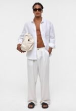 ⁦قميص لينين - أبيض⁩ - الصورة ⁦3⁩