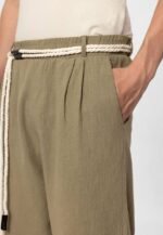 ⁦بنطلون قطن بحزام حبل - أخضر⁩ - الصورة ⁦4⁩
