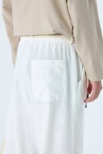 بنطلون قطن بحزام حبل - أبيض - Image 4