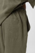 بنطلون لينين - زيتوني غامق - Image 2